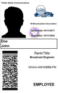 Sample Broadcaster ID card